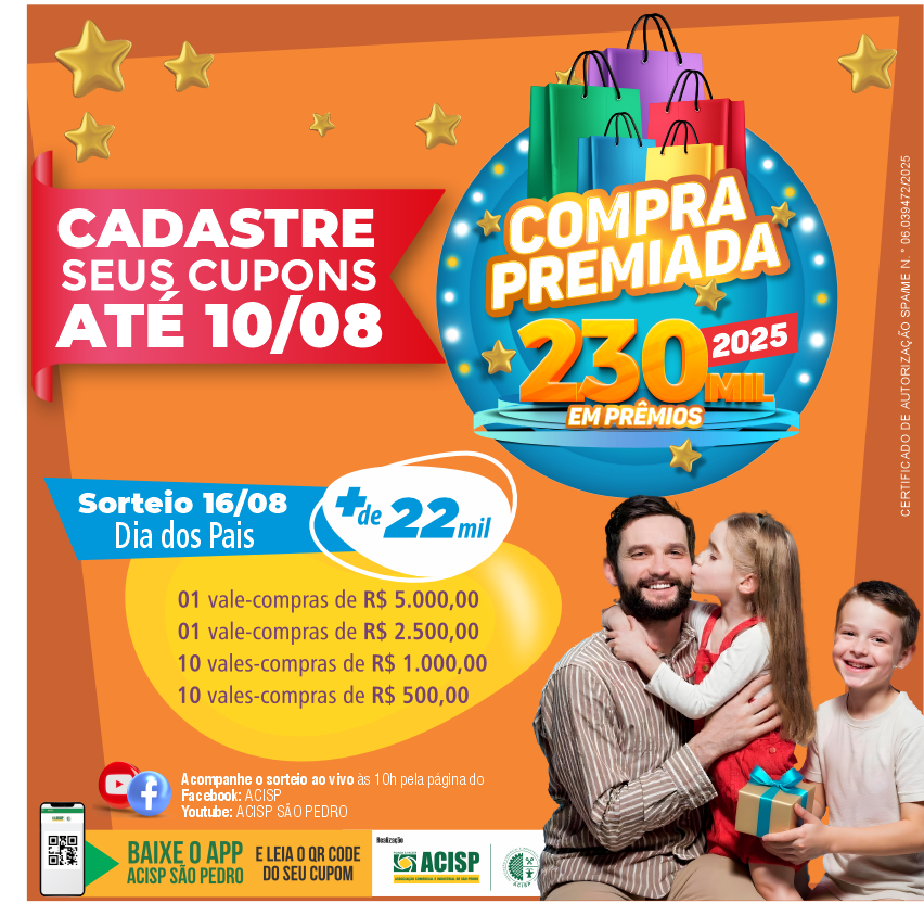 GANHADORES SORTEIO “DIA DOS PAIS” – COMPRA PREMIADA 2025