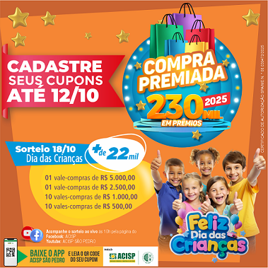 GANHADORES SORTEIO “DIA DAS CRIANÇAS”