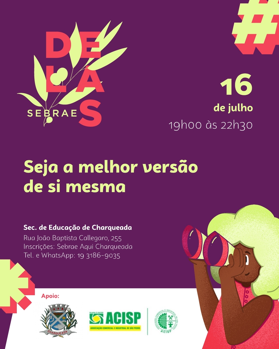 OFICINA GRATUITA EM CHARQUEADA: ‘Seja a melhor versão de si mesma’