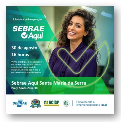 Sebrae Aqui Santa Maria da Serra será inaugurado na próxima terça (30)