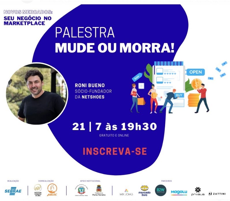 Sebrae-SP oferece palestra gratuita online com Roni Bueno sobre a Nova Economia