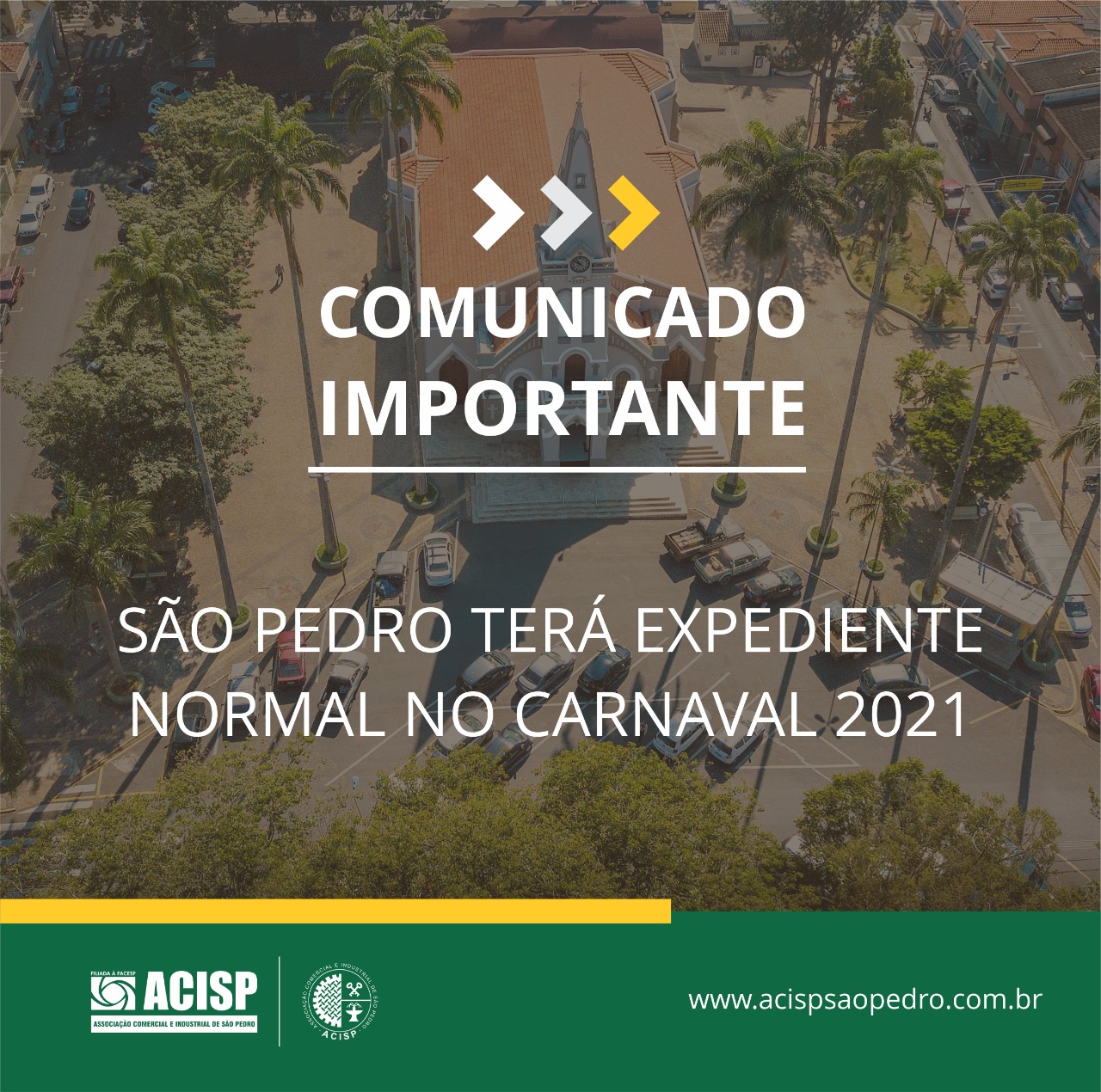 Carnaval terá expediente normal em São Pedro